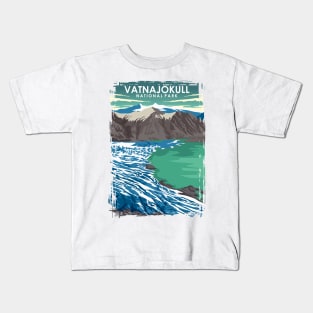 Vatnajokull National Park Travel Poster Kids T-Shirt